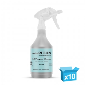 10 x Solupak All purpose Cleaner - 750ml trigger spray bottle only