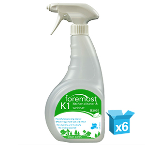 6 x K1 Kitchen Cleaner and Sanitiser ready to use 750ml