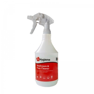 Screen printed trigger sprayer for biological washroom & floor cleaner
