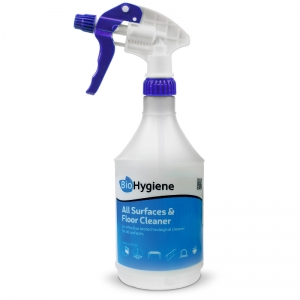 Screen printed trigger sprayer for biological all surfaces & floor cleaner