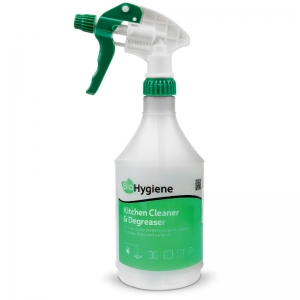 Screen printed trigger sprayer for biological kitchen cleaner & degreaser