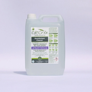 B4755 Oleonix Disinfectant Cleaner Concentrate - 5 litre Oleonix Disinfectant Cleaner kills 99.9% of all known germs/bacteria and can be used as a hand sanitiser. Specifically designed to clean and disinfect in a one product - no rinse application.
Has the cleaning power of Oleonix Full Spectrum with added broad based disinfectant.
Proven efficacy at low temperatures
Certified food safe
Meets the EU mrl’s of 0.1mg/Kg
Suited to disinfecting any surface in factories, manufacturing plants, offices and homes, including; stainless steel, plastic, ceramic, glass, rubber, concrete, metal, vinyl floors and safety floors
Approved to EN1040, EN1276, EN13697, EN1650, EN1275 and EN14476  5ltr