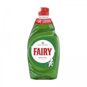 B5131 DISCONTINUED Fairy liquid original 433ml **replaced by B5132 Fairy 383ml**
**change to bottle decided by the manufacturer** Fairy Washing Up Liquid provides the ultra long lasting cleaning power you expect for your washing/cleaning.
Its concentrated formula cuts through grease instantly giving you instant clean.  433ml