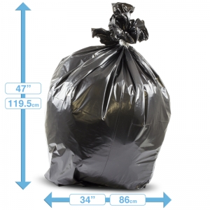 20x34x47" black Tiaga compactor sack - medium weight