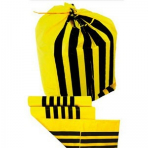 80 x Tiger stripe yellow/black Dog Waste bags -340x660x1110 50mu