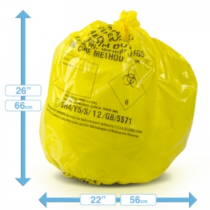 14x22x26 40m Yellow clinical waste sacks