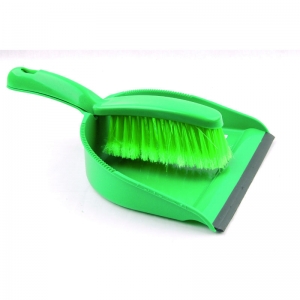 Economy dustpan & brush set green