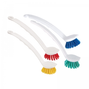 Washing up brush white with colour bristles