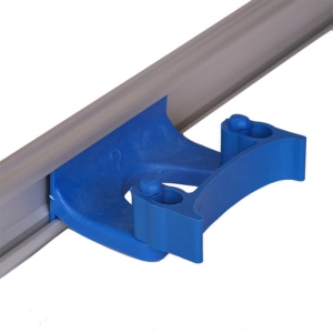 Holder for wall rails, takes 22-32mm dia handle, blue