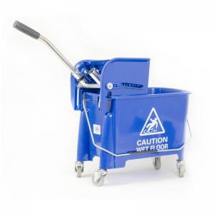 Flat mopping bucket & side-press wringer blue