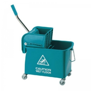 Flat mopping bucket & side-press wringer green