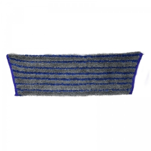 Microfibre velcro-backed flat mop head with HD stripes 40cm