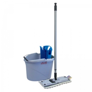 Vileda Ultraspeed mini flat mop frame, microlite head, bucket, wringer - BLUE - NO HANDLE