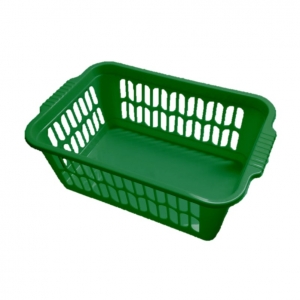 Green plastic basket 30x20x11cm