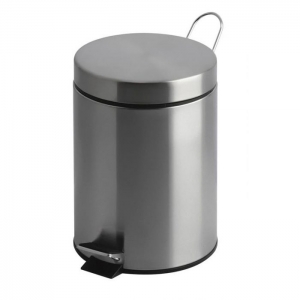 Pedal bin & plastic liner 12lt metal stainless steel