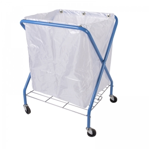 Folding plastic laundry / waste cart with PVC bag 178 litre 69 x 67 x 91cm