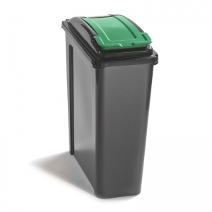 25ltr green lid slim profile lift bin