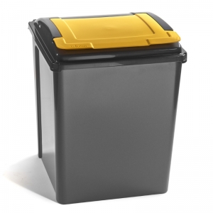 50 ltr yellow lid lift top recycling bin