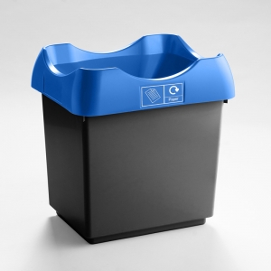 30 Litre Recycling Bin dark grey base with blue lid