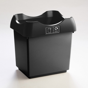 30 Litre Recycling Bin dark grey base with black lid