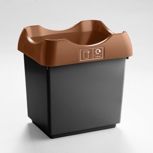 30 Litre Recycling Bin dark grey base with brown lid
