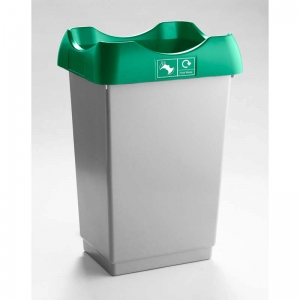 50 Litre Recycling Bin light grey base with dark green lid