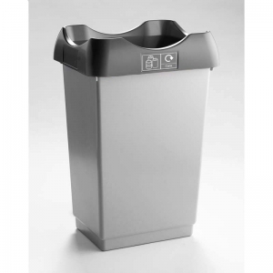 50 Litre Recycling Bin light grey base with dark grey lid