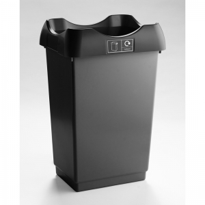 50 Litre Recycling Bin dark grey base with black lid