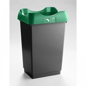 50 Litre Recycling Bin dark grey base with dark green lid