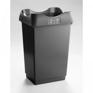 50 Litre Recycling Bin dark grey base with dark grey lid