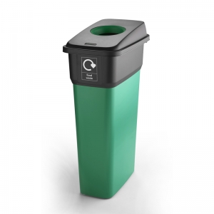 55 Litres Recycling Bins in IML finish - green with hole top