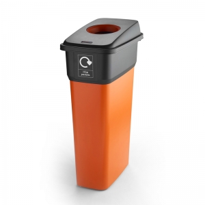 55 Litres Recycling Bins in IML finish - orange with hole top