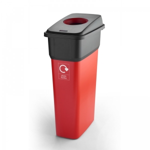 70 Litres Recycling Bins in IML finish - red with hole top