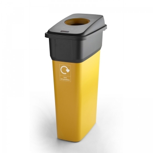 70 Litres Recycling Bins in IML finish - yellow with hole top