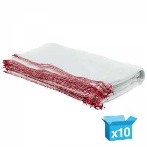 Heavy Cotton dishcloths 12x14" red edge