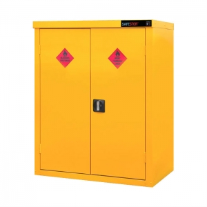 D8202 Safestor HFC5 hazardous chemical storage cabinet 1.2m tall Robust cabinet designed to be used internally for the safe storage of flammables and chemicals.  
