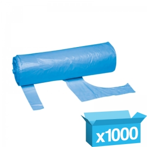 Blue disposable aprons on roll 