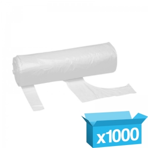 White disposable aprons on roll - full case