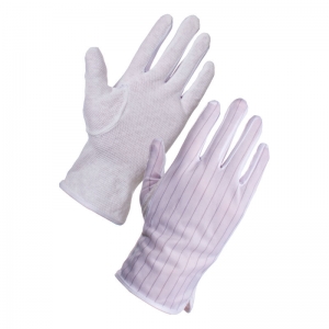 Nylon antistatic gloves with polka dot grip S10