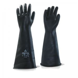 Black rubber gauntlets 17" mediumweight size 11 (XL)