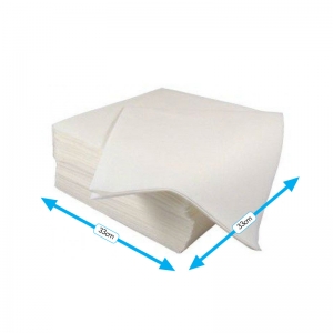 Luxury linen effect white napkins/handtowels 33x33cm
