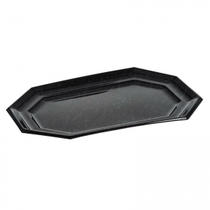 Black marbled octagonal sandwich platters 311x467mm Large