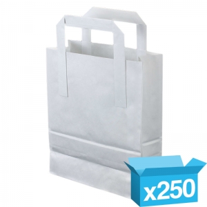 7x10½x8½" small White block bottom bags