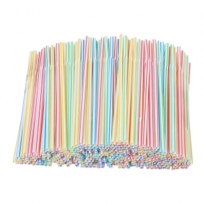 8" candy striped bendy drinking 5mm straws