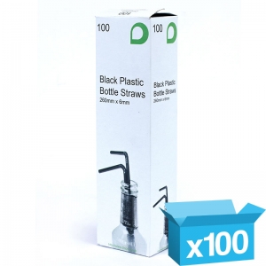 10.25" black 6mm bottle straws