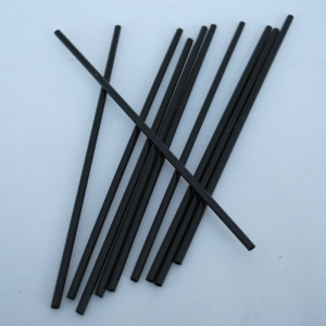 5" black 3.5mm frappe straws