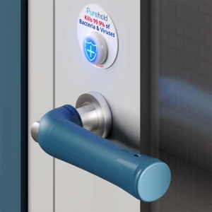 Purehold Lever Straight - Antimicrobial door handle cover