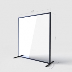 Perspex screen free standing 1.6 x 1.8 metre with metal frame