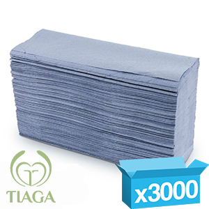 1ply blue z-fold Tiaga hand towels
