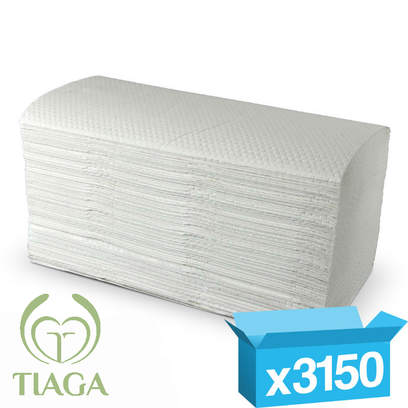 2ply white interfold Tiaga hand towels